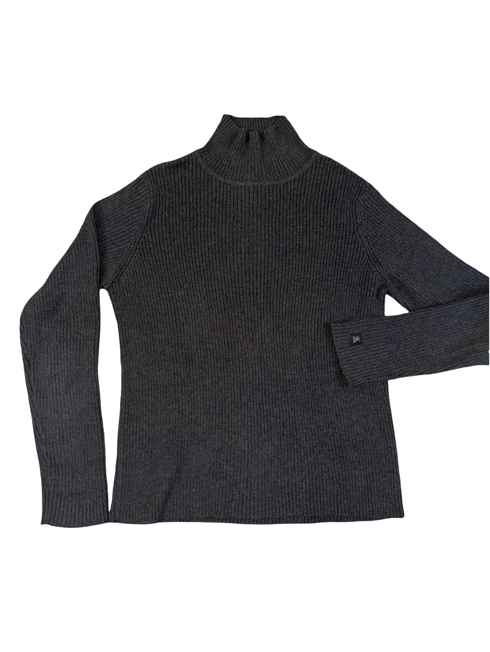 Calvin Klein Jeans Women’s Ribbed Turtleneck Sweater Gray 100% Cotton Size S
